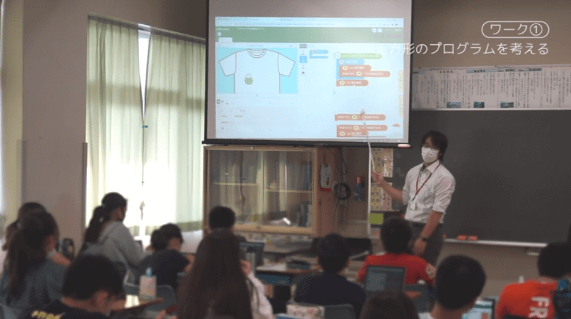 千葉大学教育学部附属小学校で小池教諭が取り組んだプログラミング授業の様子