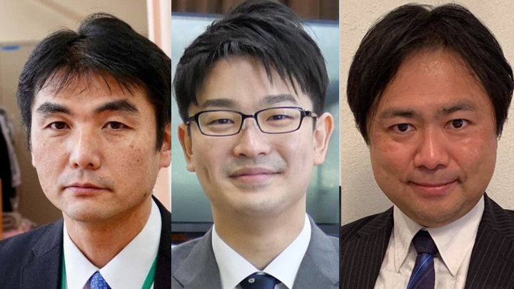 セミナー登壇者。写真左より、鈴木秀樹教諭、小池翔太教諭、片山敏郎氏