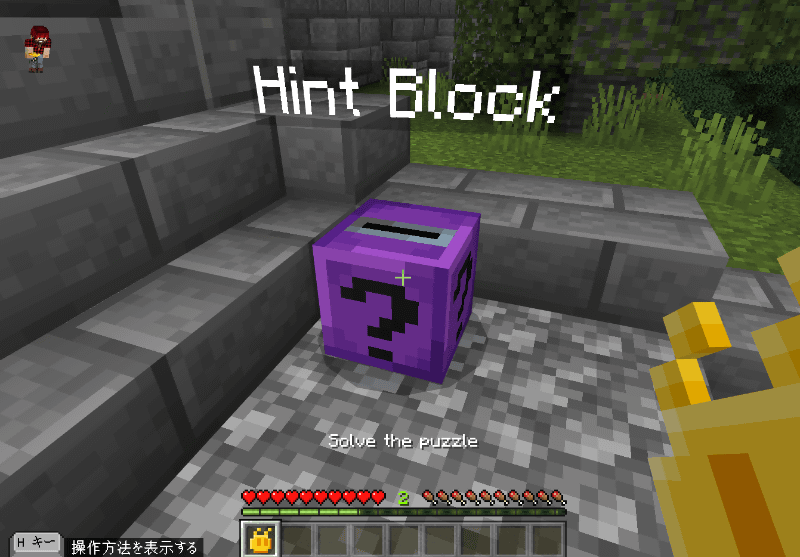 ヒントブロックにコインをいれるとヒントをくれる
