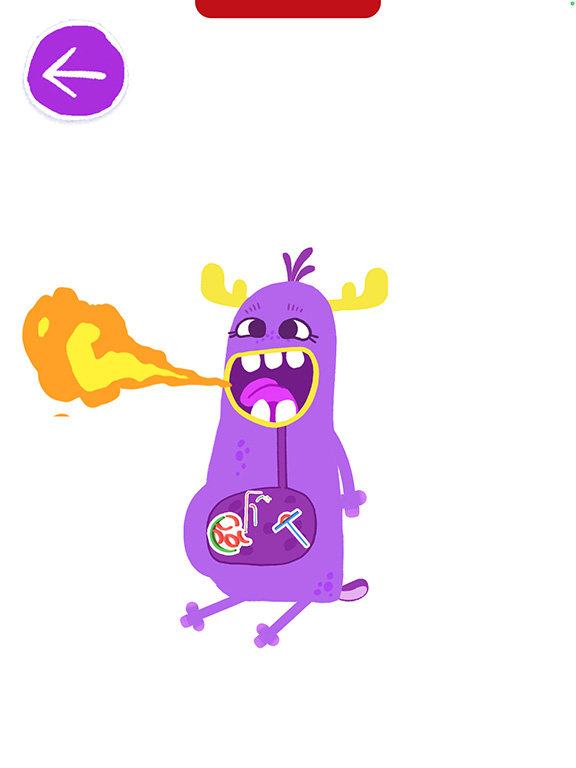 スティックで作った唐辛子を食べて、口から火を引くモンスター。「次はどうなるかな？」というワクワクを親子で楽しむことができる