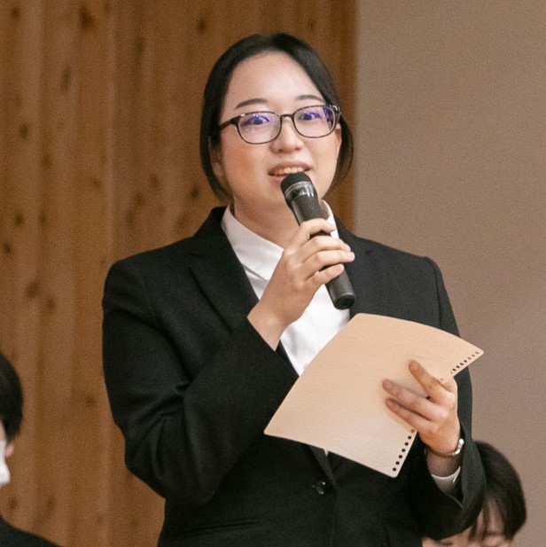 西愛美さん（京都大学）。山田小学校・山江中学校卒業。将来の夢は「知的好奇心を刺激できる教師」