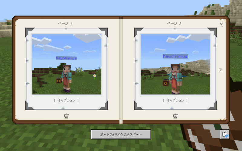 カメラで撮影したものは「ポートフォリオ」に保存される