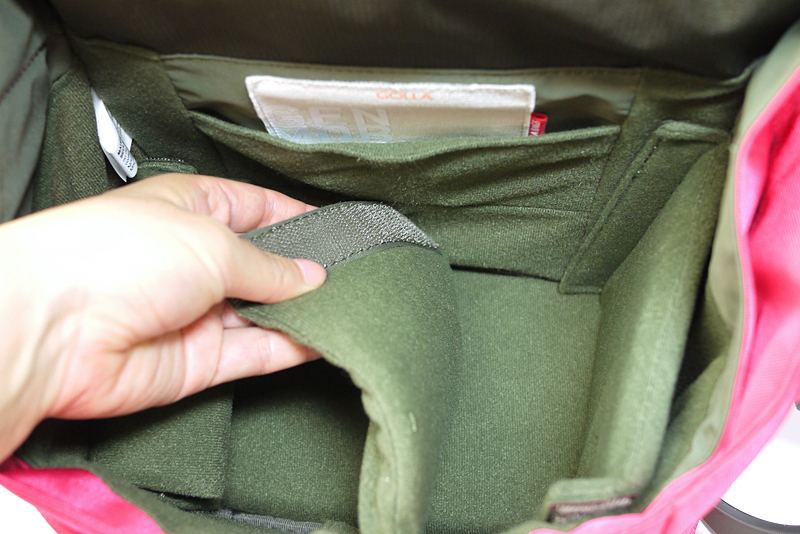 間仕切りもマジックテープ