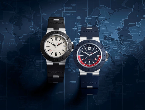 ブルガリ アルミニウムに新作 ペプシカラーのgmt Impress Watch