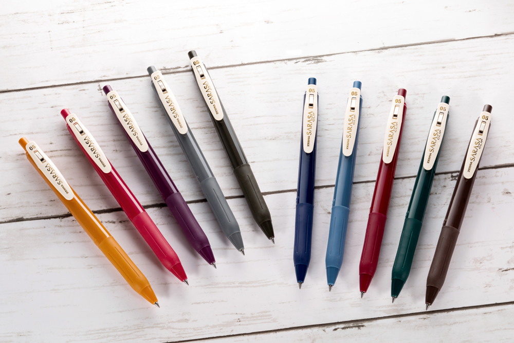 ゼブラのジェルボールペンのインク色に、セピアブラックなど5つの新色