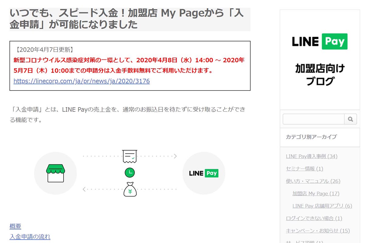 LINE Pay、「入金申請」無料化で加盟店支援。売上金を即受取可能 - Impress Watch