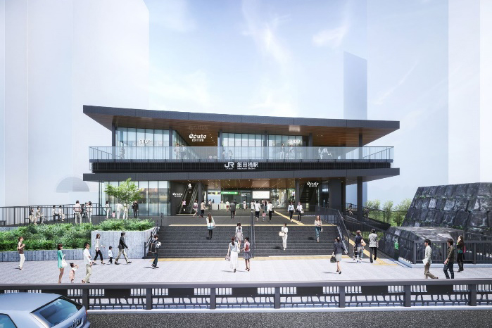 金属製行先板サボ 都電 13系統 水天宮→新宿駅×秋葉原西口 飯田橋御茶ノ水 JR飯田橋の新西口駅舎、7月供用開始。神楽坂側 - Impress Watch