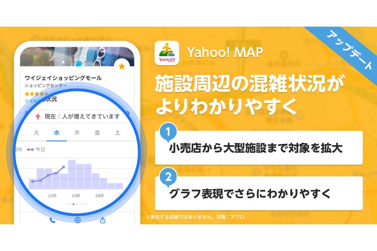 Yahoo Map ショッピングモールや動物園の混雑状況が確認可能に Impress Watch