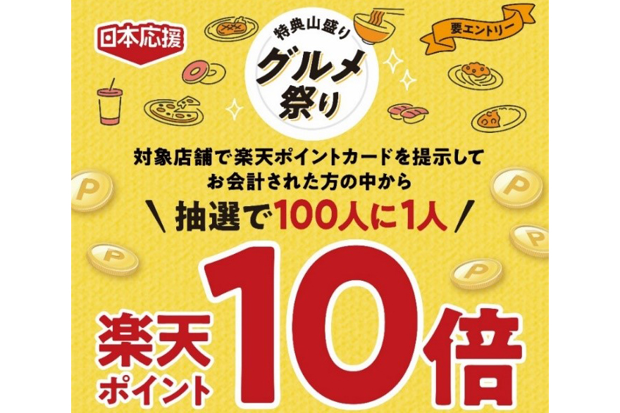 楽天ポイントカード 半額やポイント10倍 特典山盛りグルメ祭り Impress Watch