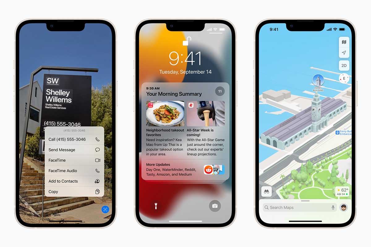 iOS 15提供開始。集中モードやマップ一新。写真内のテキストを認識