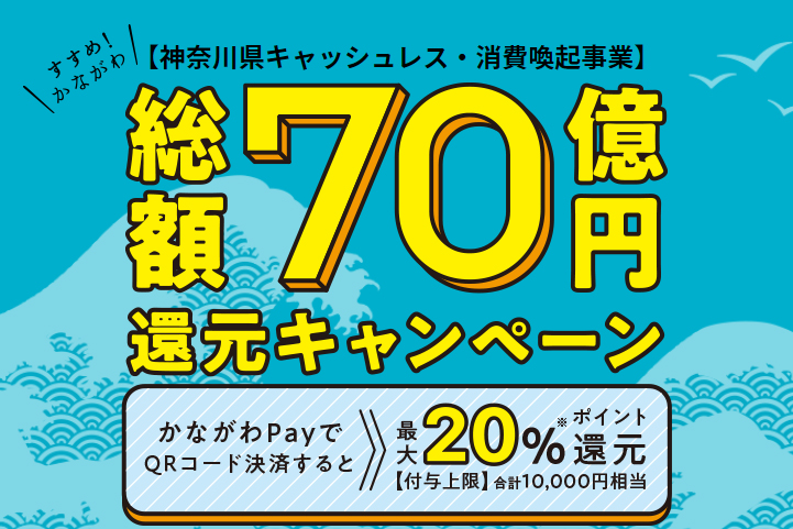 かながわPay、20％還元の付与上限を1万→3万ポイントに引き上げ