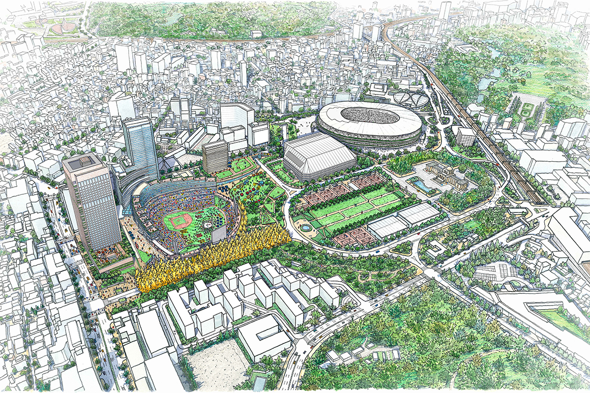 神宮外苑 スポーツ施設建替え 野球場はいちょう並木に隣接 Impress Watch