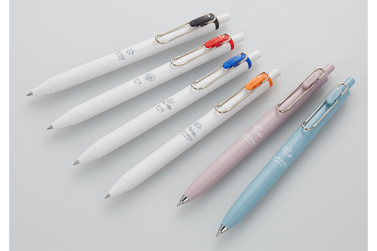 鮮やか発色の三菱鉛筆「ユニボール ワン」 花のワンポイントシリーズ