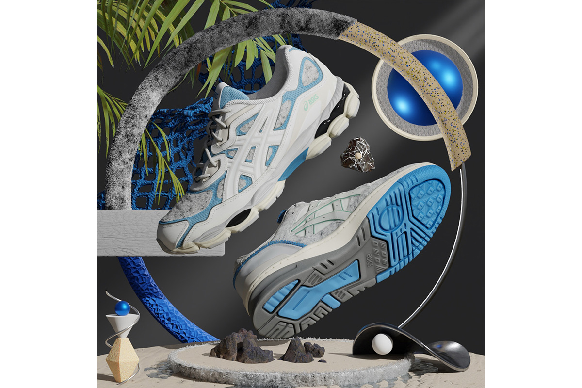 アシックス、”公共のゴミ箱”ブルーのリサイクル素材シューズ - Impress