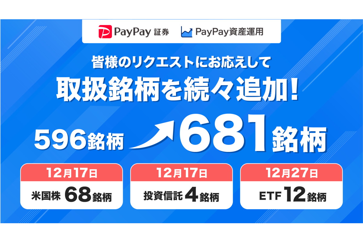 PayPay証券、人気の米国株やETFなど大幅追加 合計681銘柄に - Impress Watch