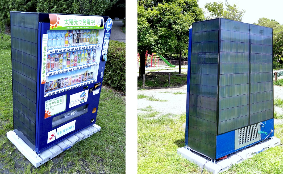 サントリー、両側面・背面・上面が太陽電池の自動販売機 - Impress Watch