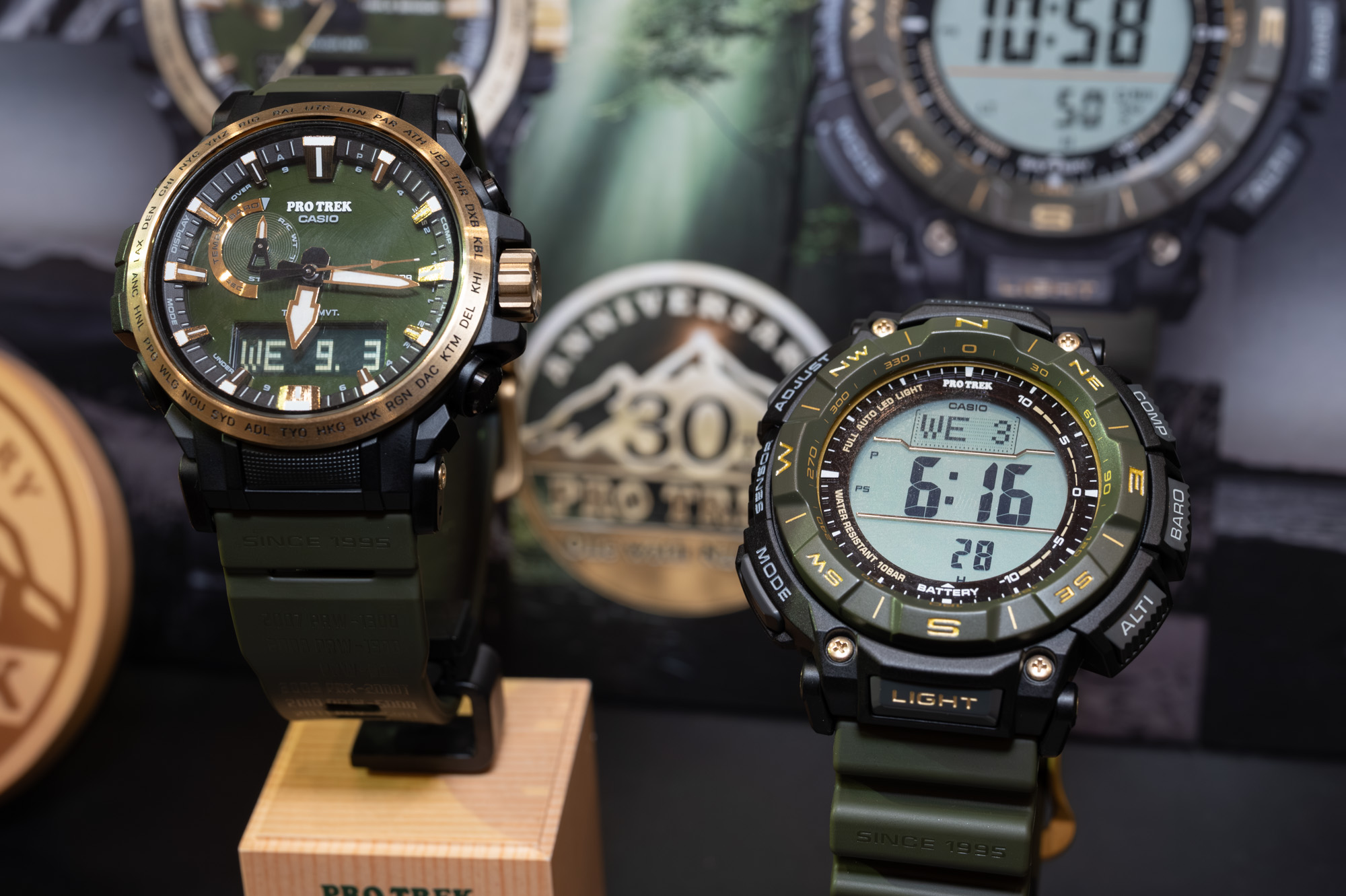 プロトレック、グリーン×ゴールドの30周年モデル - Impress Watch