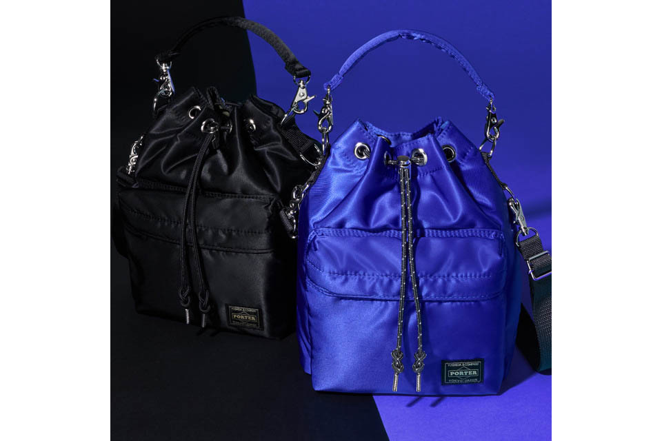 【極美品✨完売品/バルーンサック】ポーター　2way ショルダーバッグ　黒　巾着 PORTER、巾着袋風「バルーンサック」にブラック・ロイヤルブルー