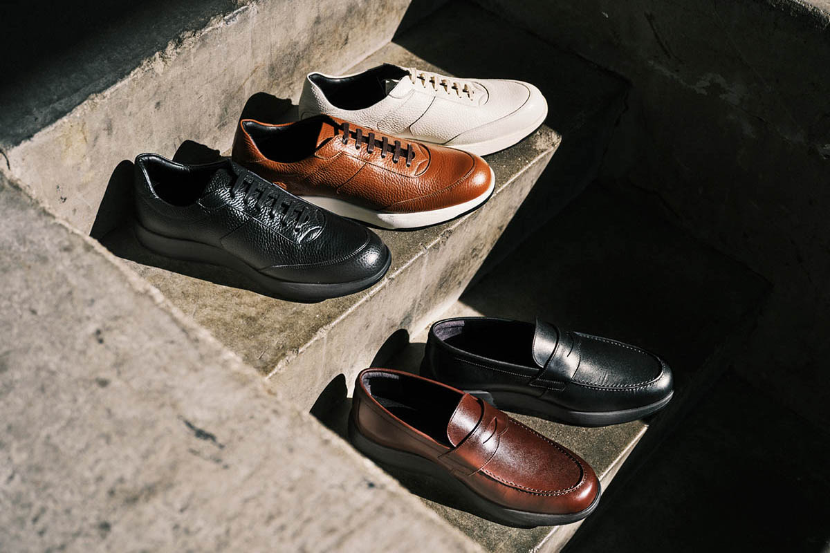 アシックス、スーツにも合うドレススニーカー「RUNWALK TRAD SNEAKER
