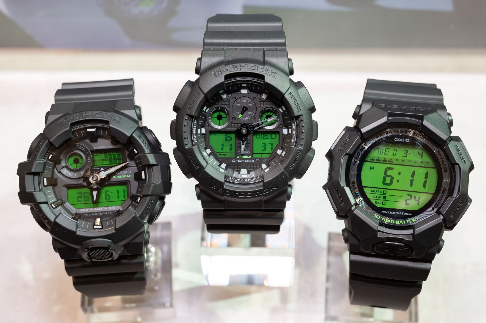 G-SHOCK デジタル腕時計 ブラック/グリーン　ヒステリックグラマー ブラック×グリーンが映えるG-SHOCKの新シリーズ「Black and Green