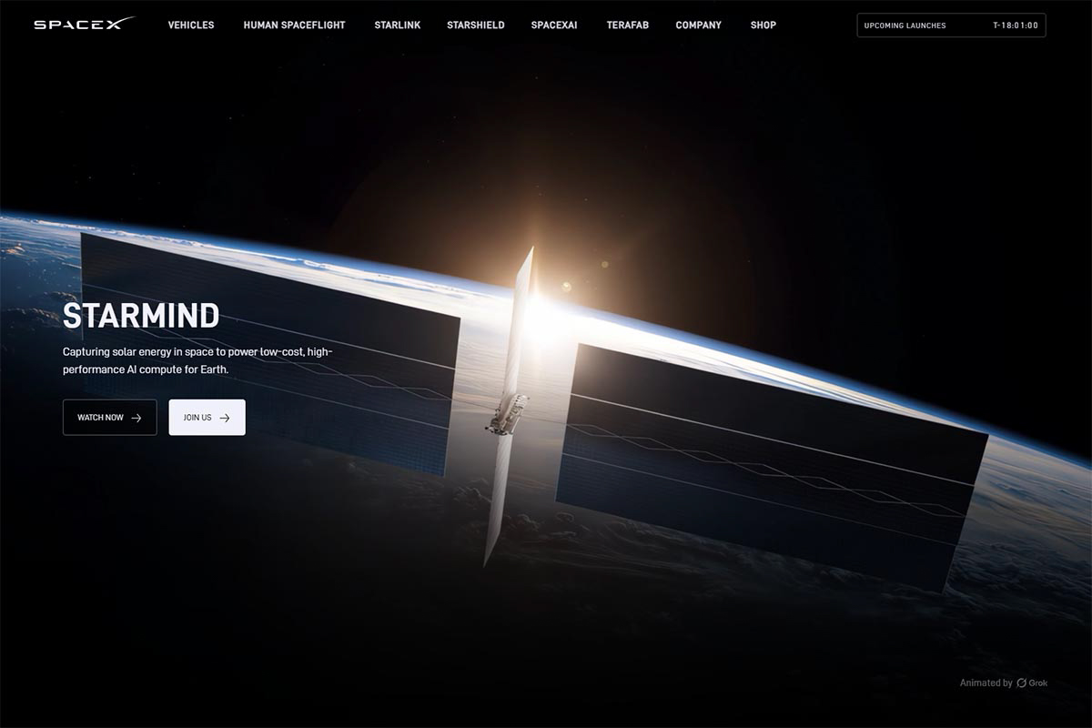 SpaceX、100万機のAI衛星「スターマインド」計画は実現するか?