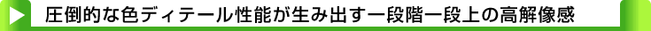 タイトル：圧倒的な色ディテール性能が生み出す一段階一段上の高解像感