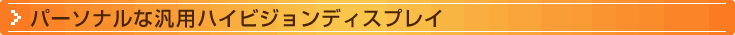 パーソナルな汎用ハイビジョンディスプレイ