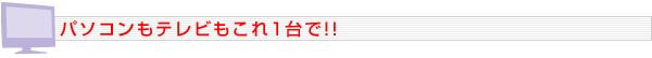 パソコンもテレビもこれ1台で!!