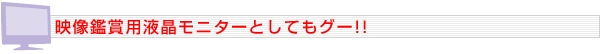 映像鑑賞用液晶モニターとしてもグー!!